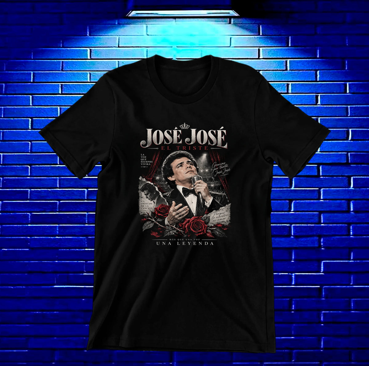 Camiseta José José – BAMOR – Diseño BAREN – Negro