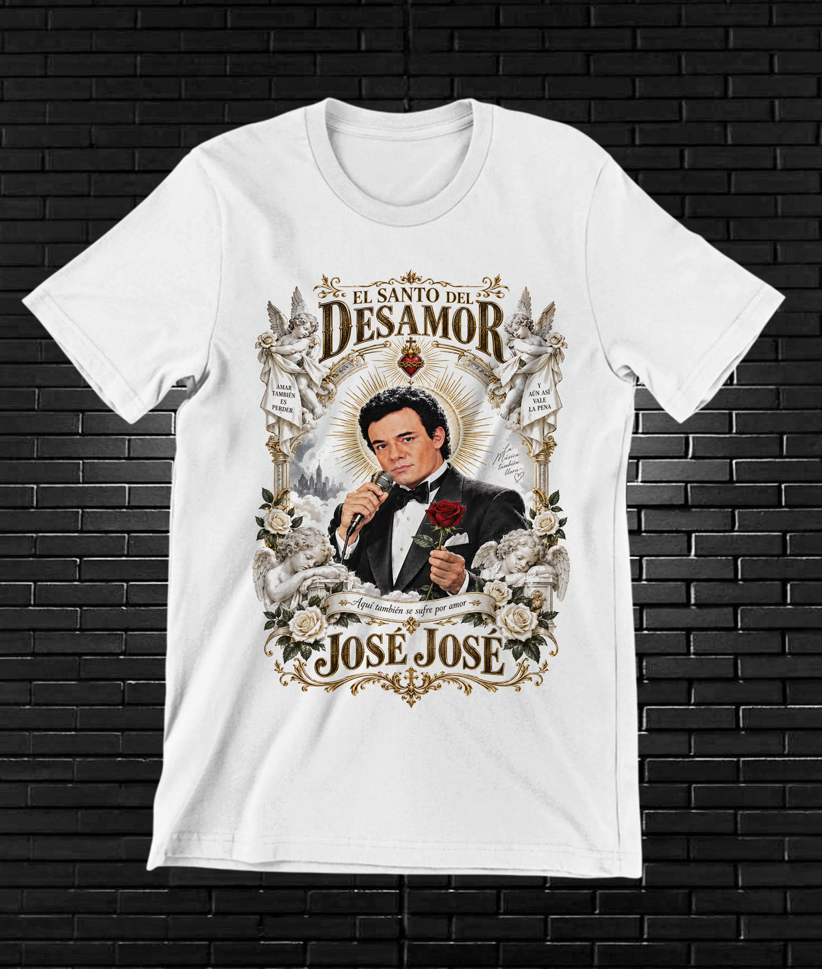 Camiseta José José – BAMOR – Diseño CAVOX – Blanco