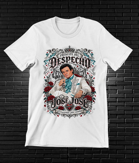 Camiseta José José – BAMOR – Diseño NIVRA – Blanco