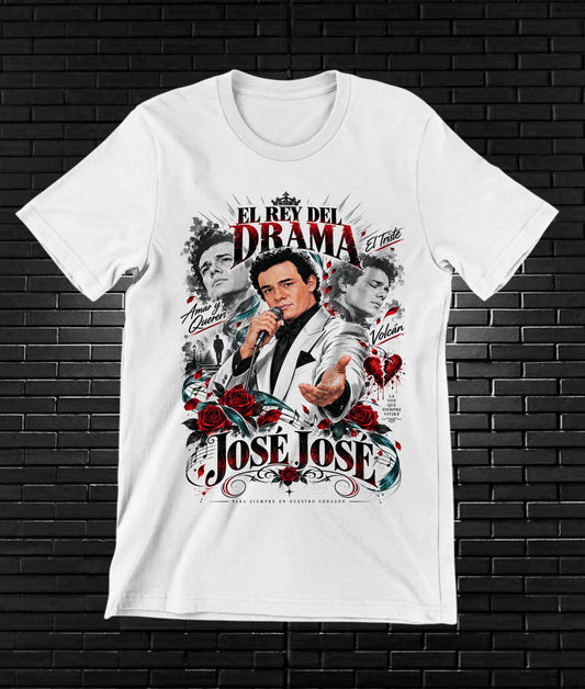 Camiseta José José – CAMINE – Diseño MERON – Blanco