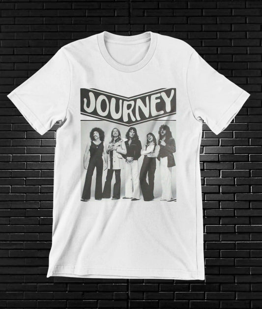 Camiseta Journey – Fotografía de la banda · Blanca