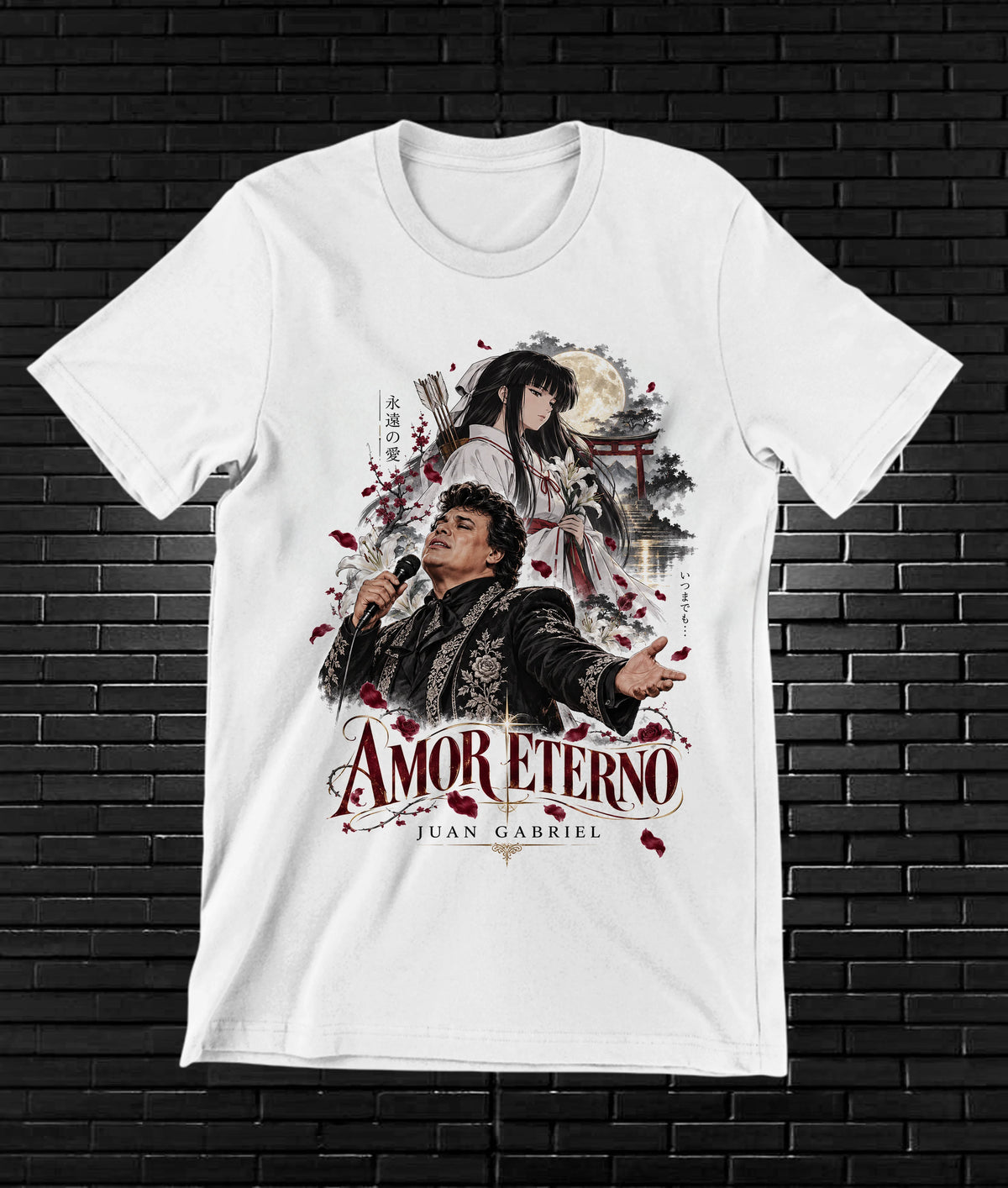 Camiseta Juan Gabriel – BAMOR – Diseño BAREN – Blanco