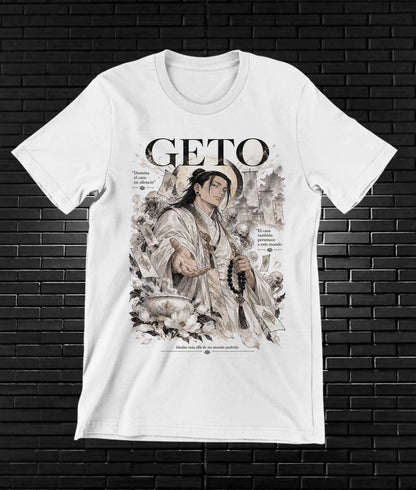 Camiseta Jujutsu Kaisen Geto – BAMOR – Diseño BAREN – Blanco