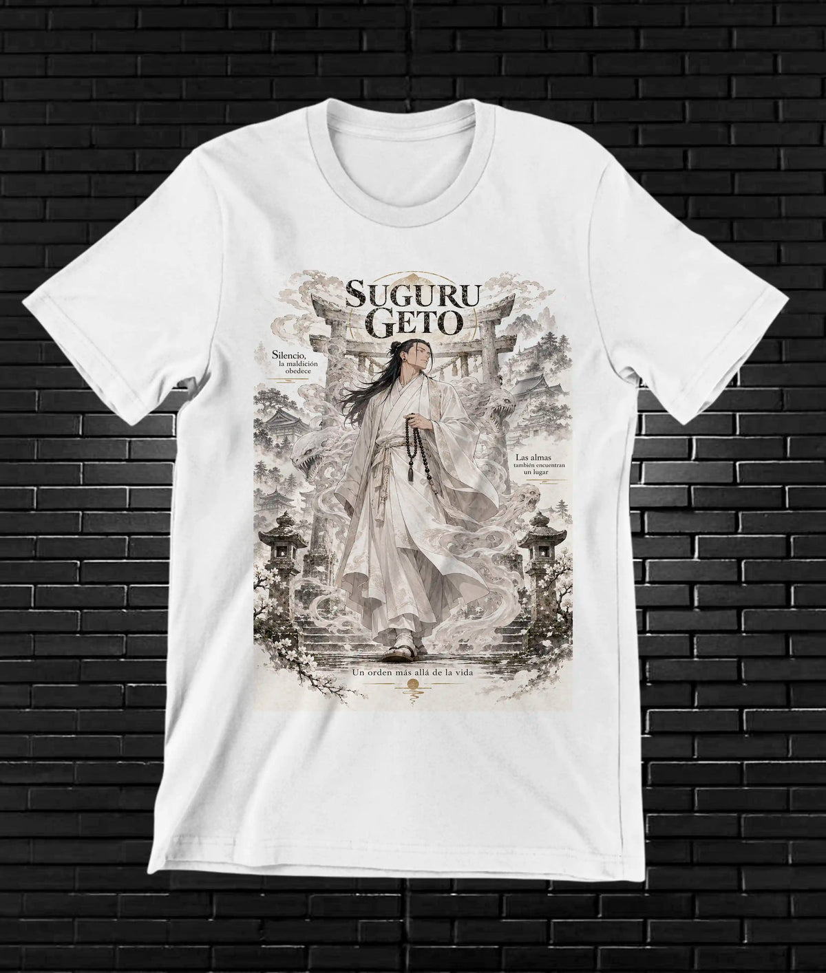 Camiseta Jujutsu Kaisen Geto – BAMOR – Diseño CAVOX – Blanco