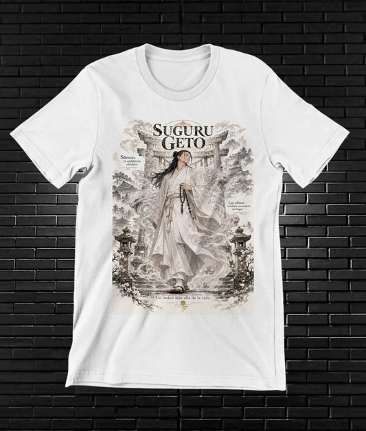 Camiseta Jujutsu Kaisen Geto – BAMOR – Diseño CAVOX – Blanco