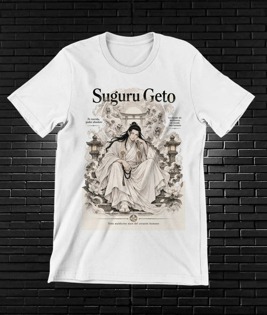 Camiseta Jujutsu Kaisen Geto – BAMOR – Diseño NIVRA – Blanco