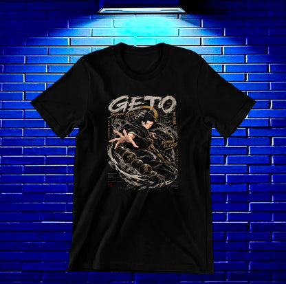 Camiseta Jujutsu Kaisen Geto – CAMINE – Diseño BANIX – Negro