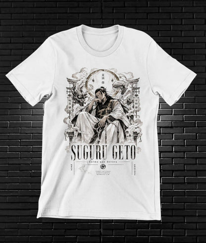 Camiseta Jujutsu Kaisen Geto – CAMINE – Diseño MERON – Blanco
