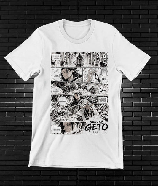 Camiseta Jujutsu Kaisen Geto – CAMINE – Diseño NIVRA – Blanco
