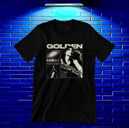 Camiseta BTS – Jungkook · Golden · Negra