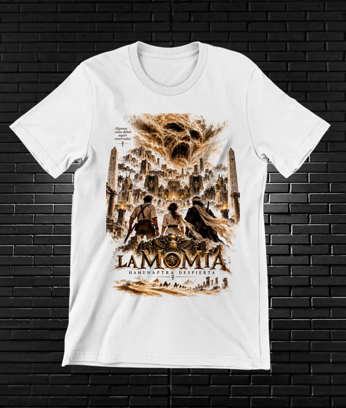 Camiseta La Momia – BAMOR – Diseño BANIX – Blanco
