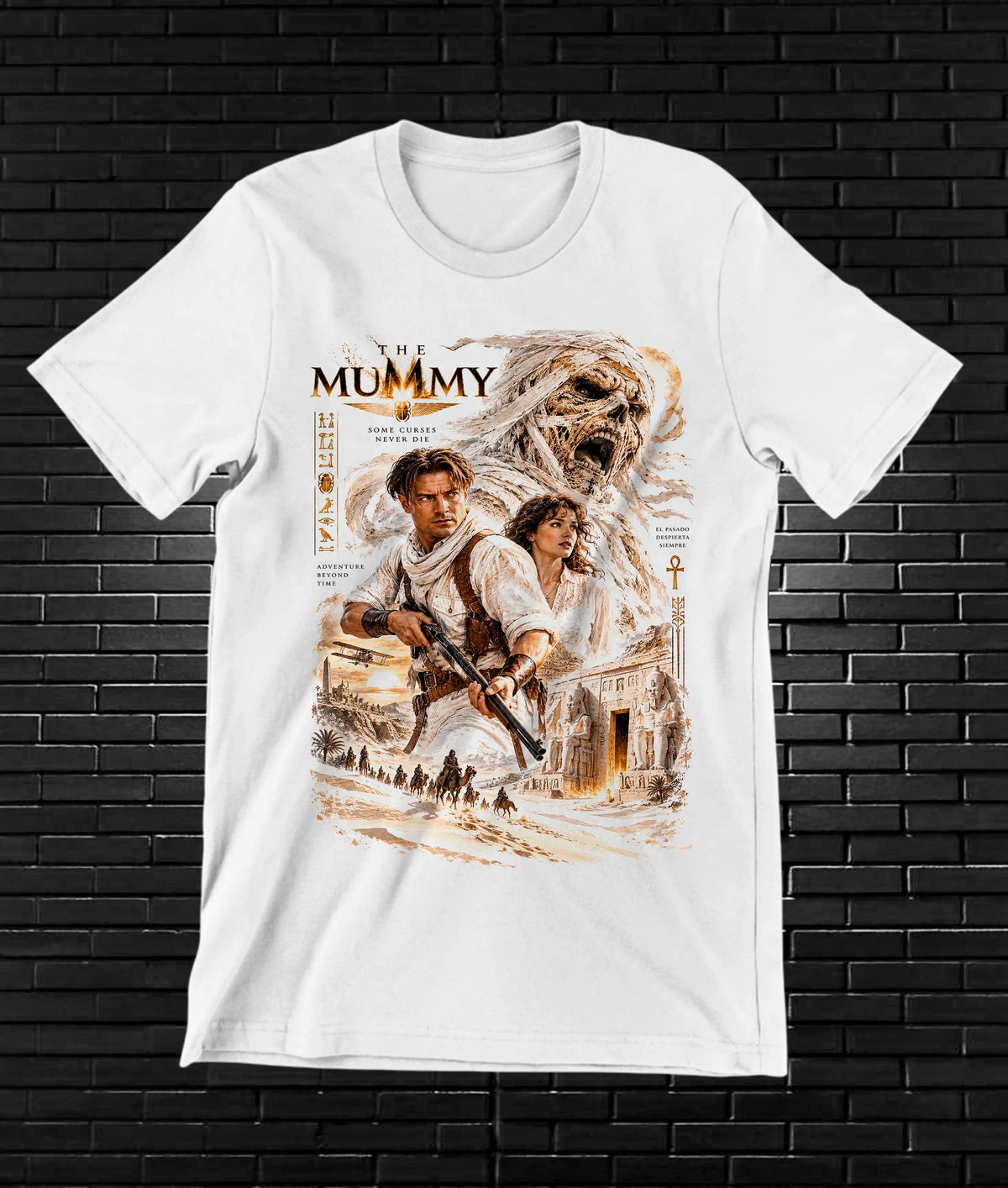 Camiseta La Momia – CAMINE – Diseño BAREN – Blanco