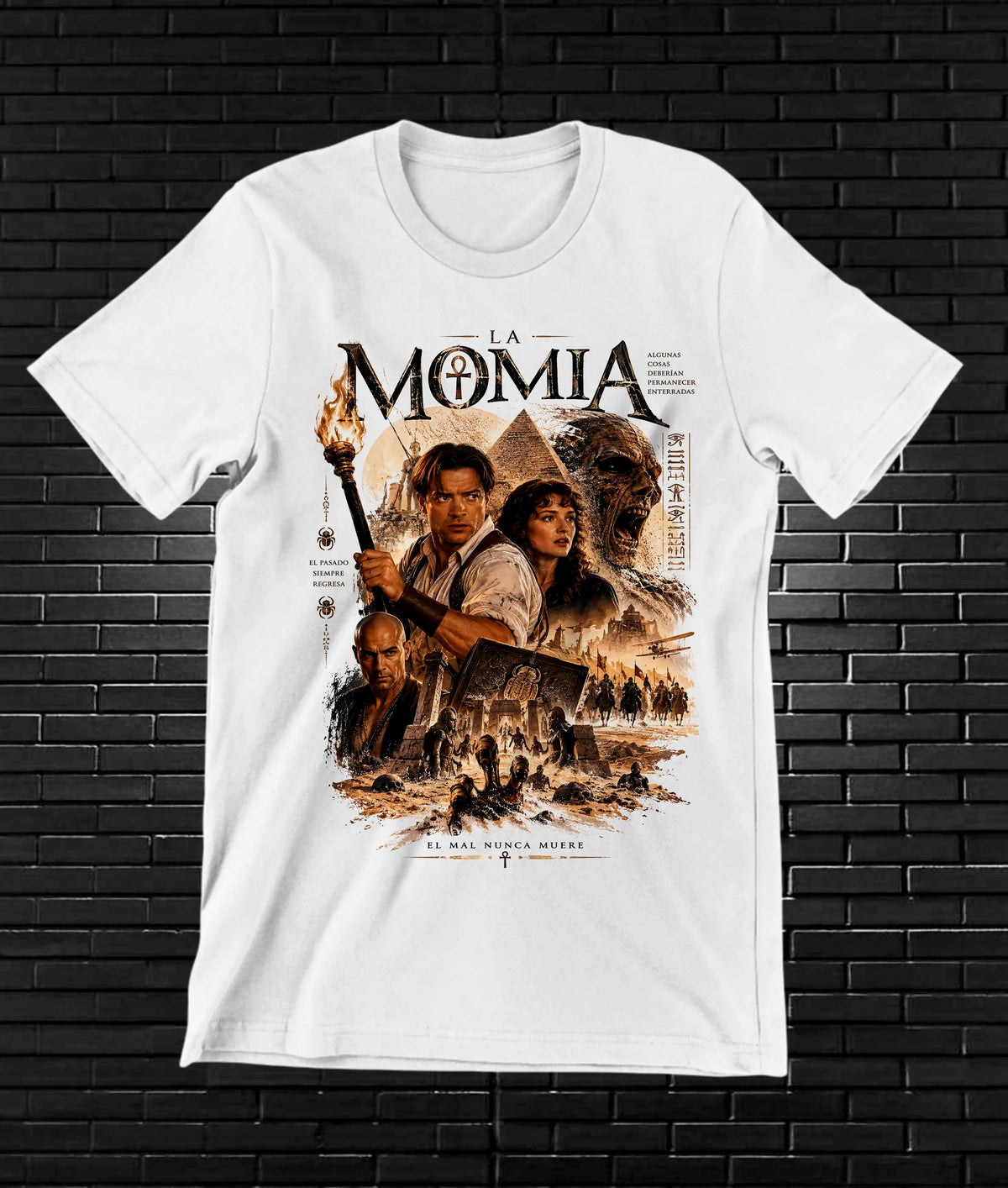 Camiseta La Momia – CAMINE – Diseño CAVOX – Blanco