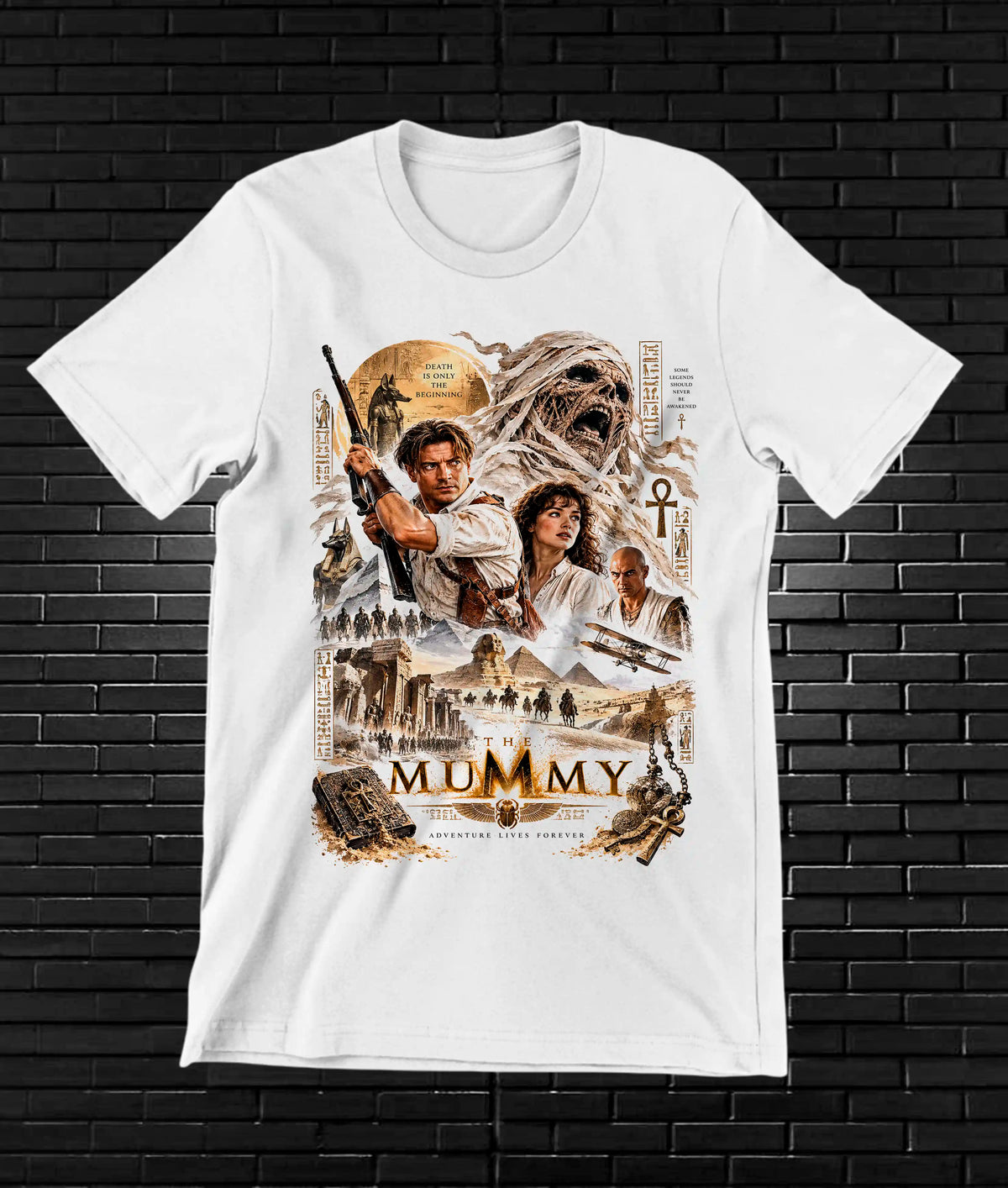 Camiseta La Momia – CAMINE – Diseño MERON – Blanco