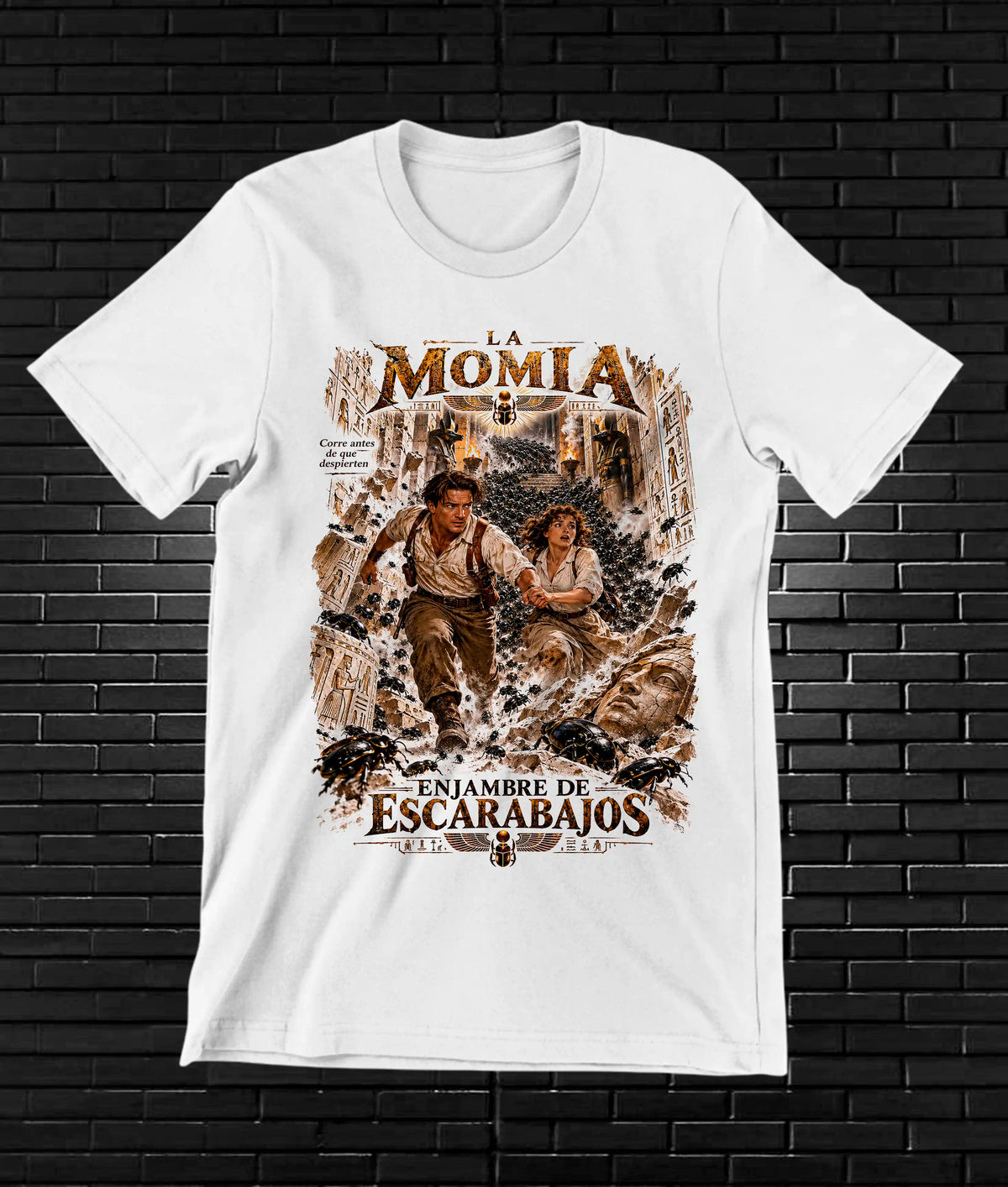 Camiseta La Momia – CAMINE – Diseño NIVRA – Blanco