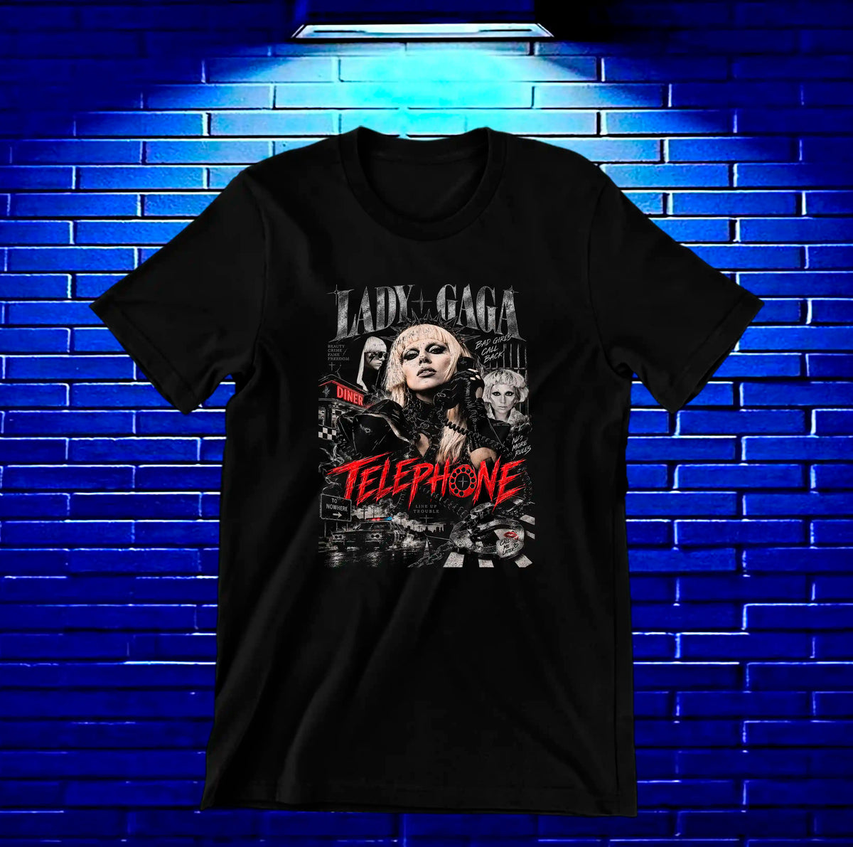 Camiseta Lady Gaga BAMOR - MERON Negro