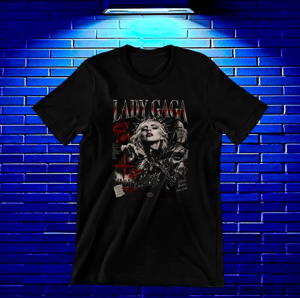 Camiseta Lady Gaga CAMINE - NIVRA Negro
