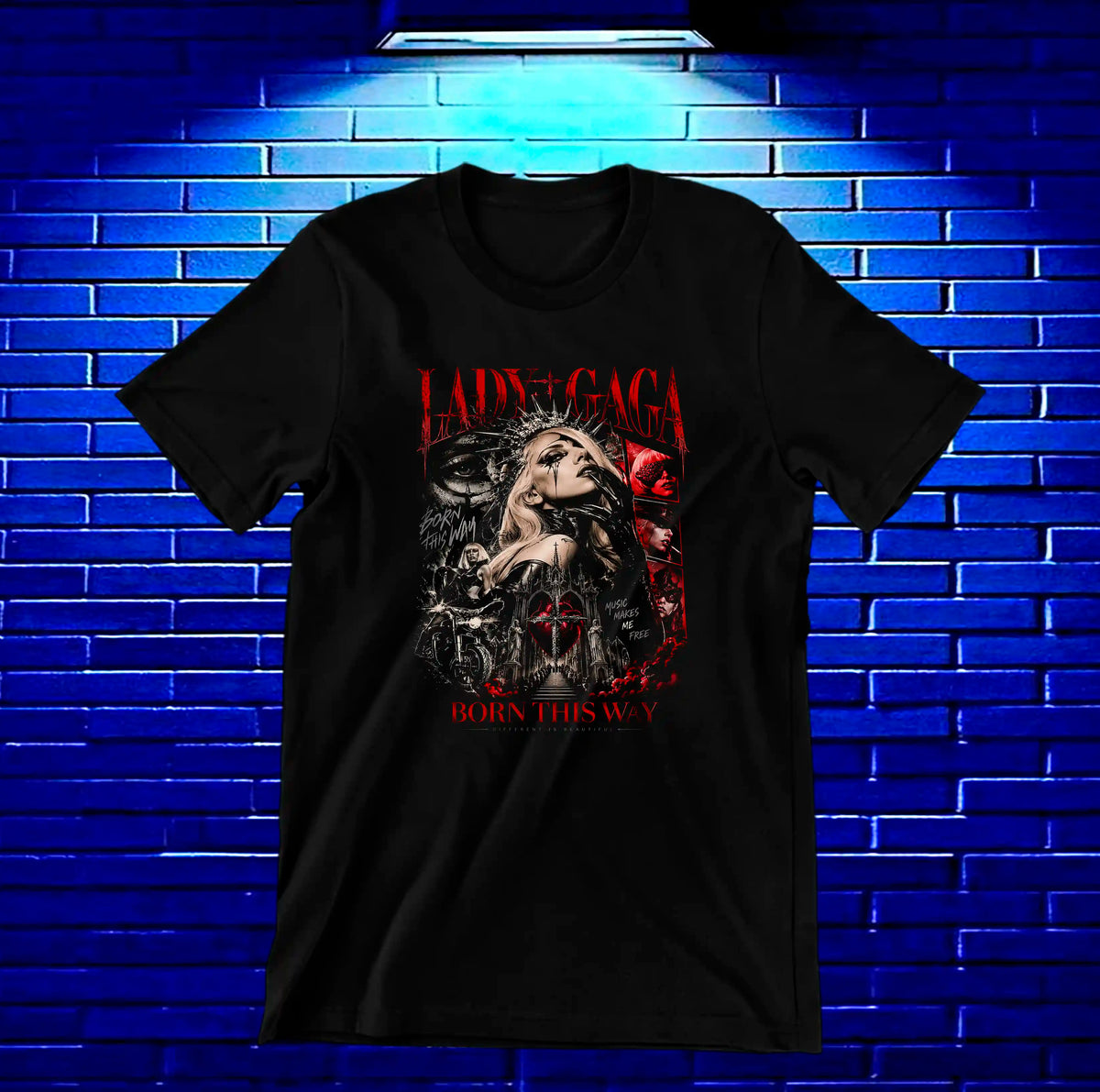 Camiseta Lady Gaga NIMOR - MERON Negro