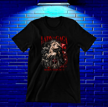 Camiseta Lady Gaga NIMOR - MERON Negro