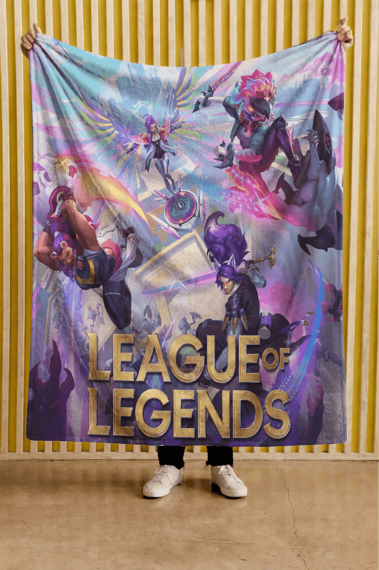 Cobija League of Legends – Campeones · collage violeta