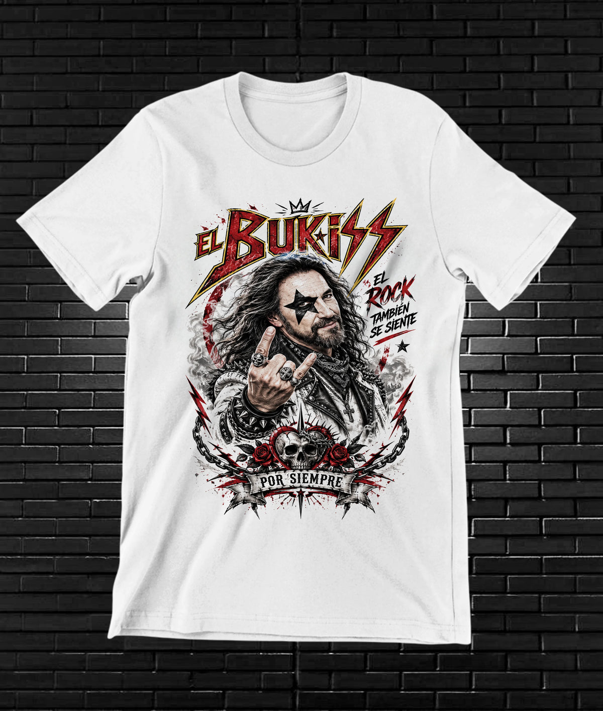 Camiseta Los Bukis – BAMOR – Diseño BANIX – Blanco