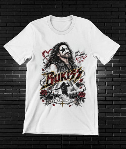 Camiseta Los Bukis – BAMOR – Diseño BAREN – Blanco