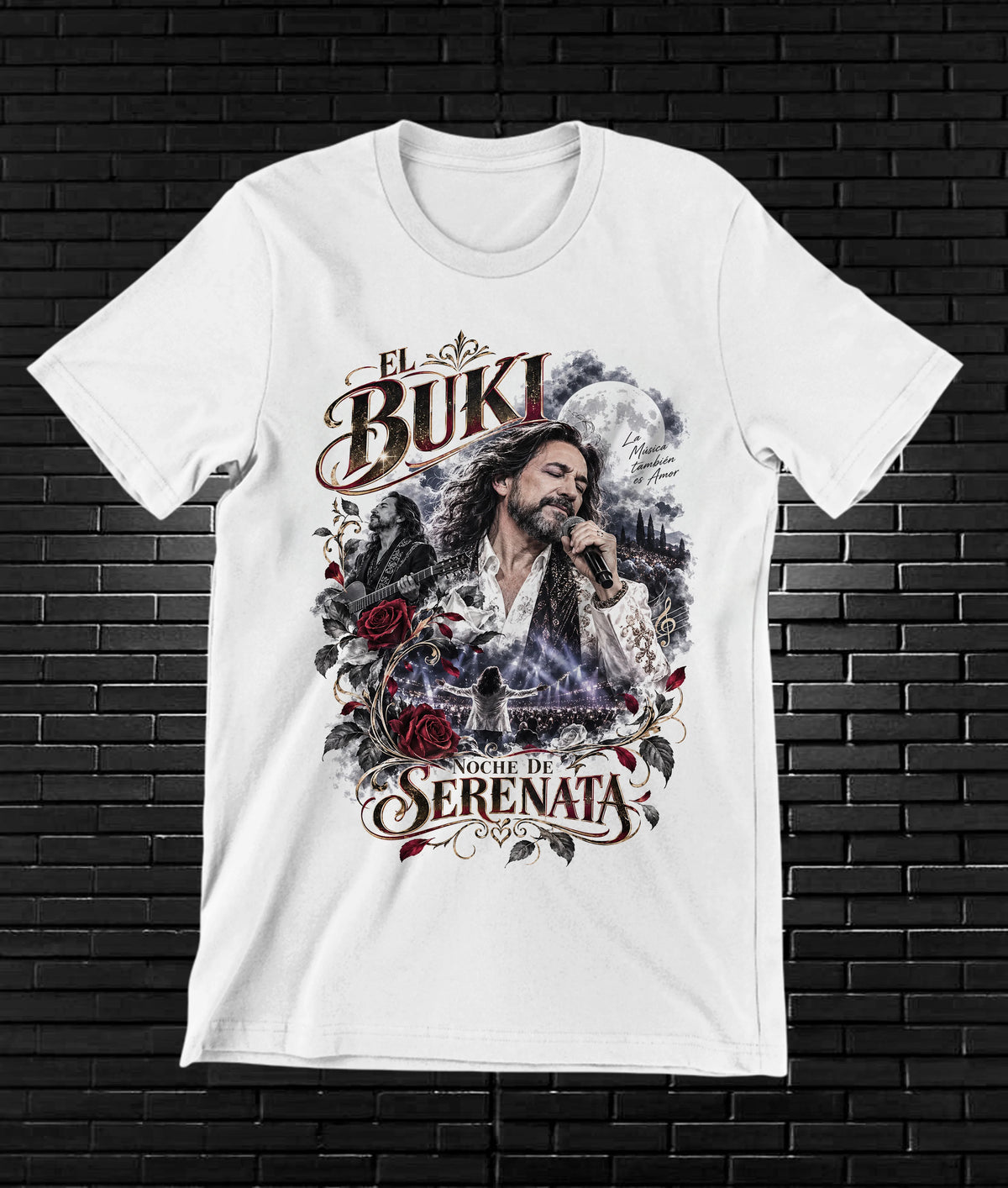 Camiseta Los Bukis – BAMOR – Diseño NIVRA – Blanco