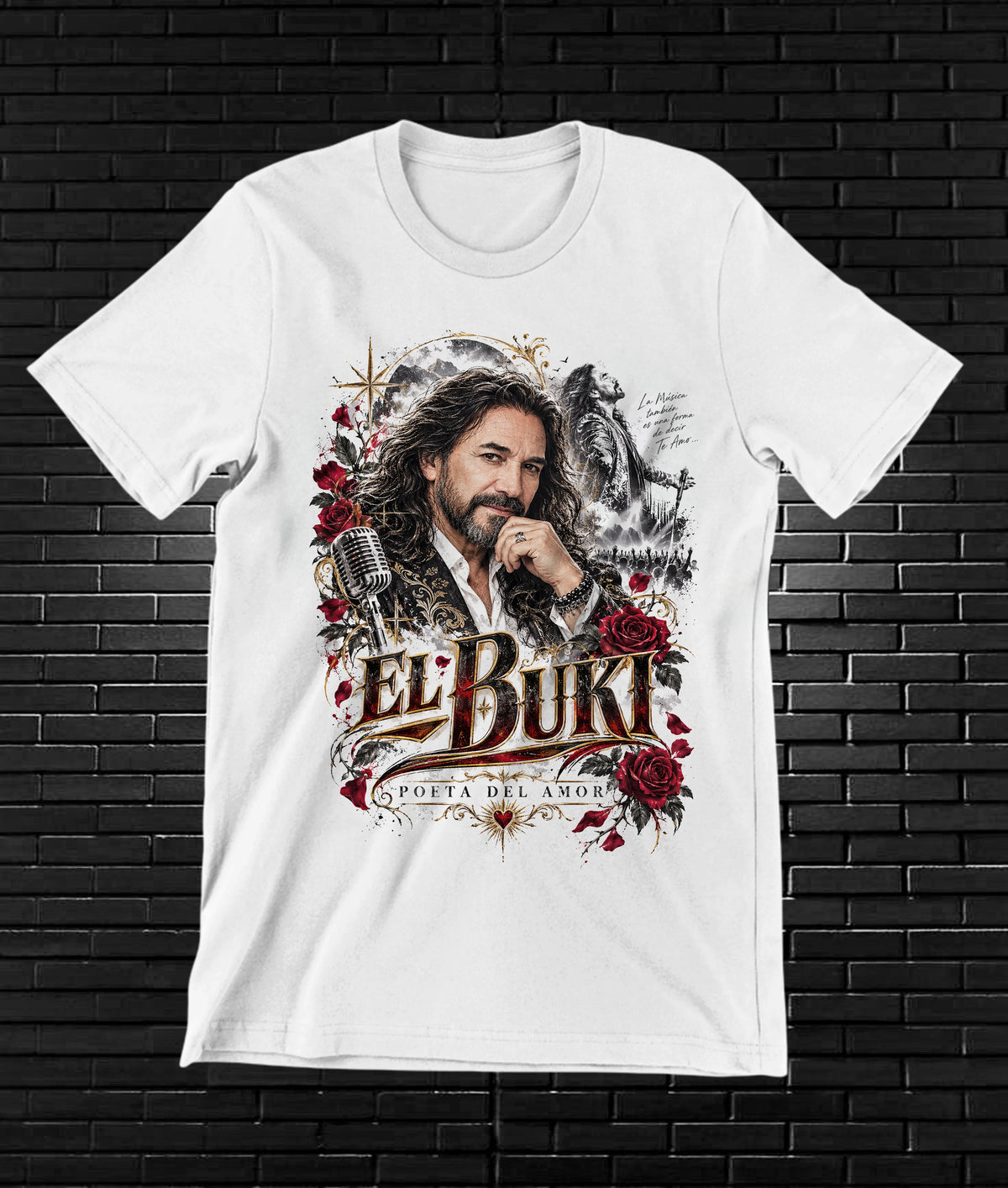 Camiseta Los Bukis – CAMINE – Diseño NIVRA – Blanco