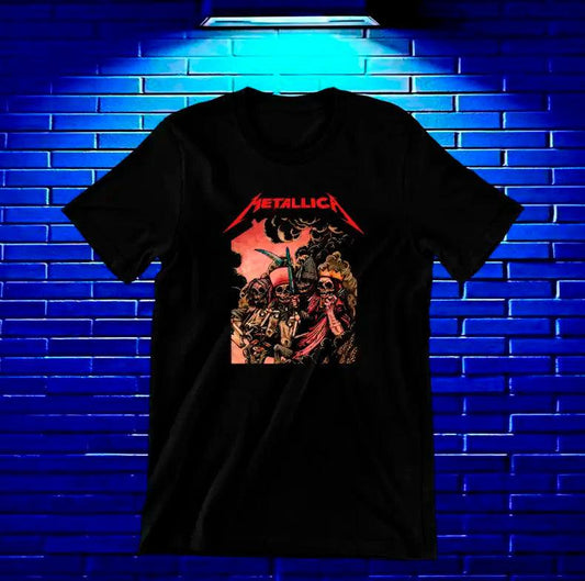 Camiseta Metallica – Escena de terror en rojo · Negra