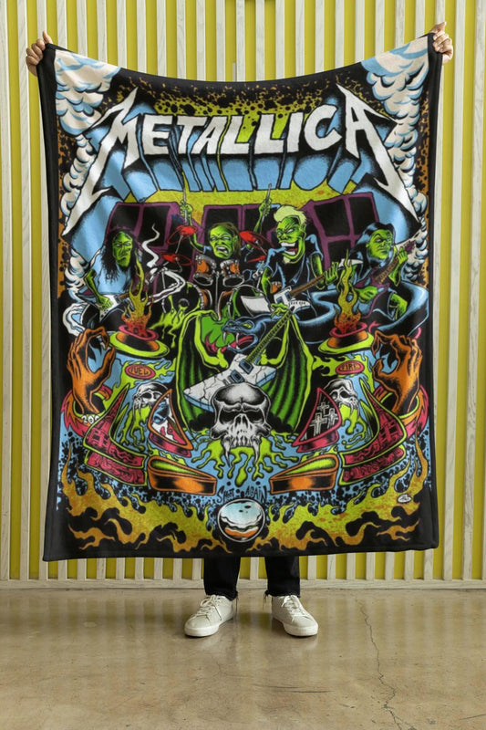 Cobija Metallica – Calavera y serpientes verdes