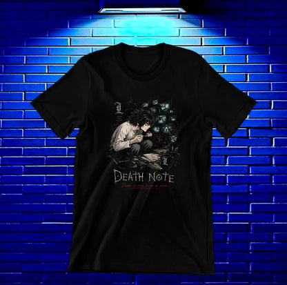 Camiseta Death Note L diseño Banix color negro