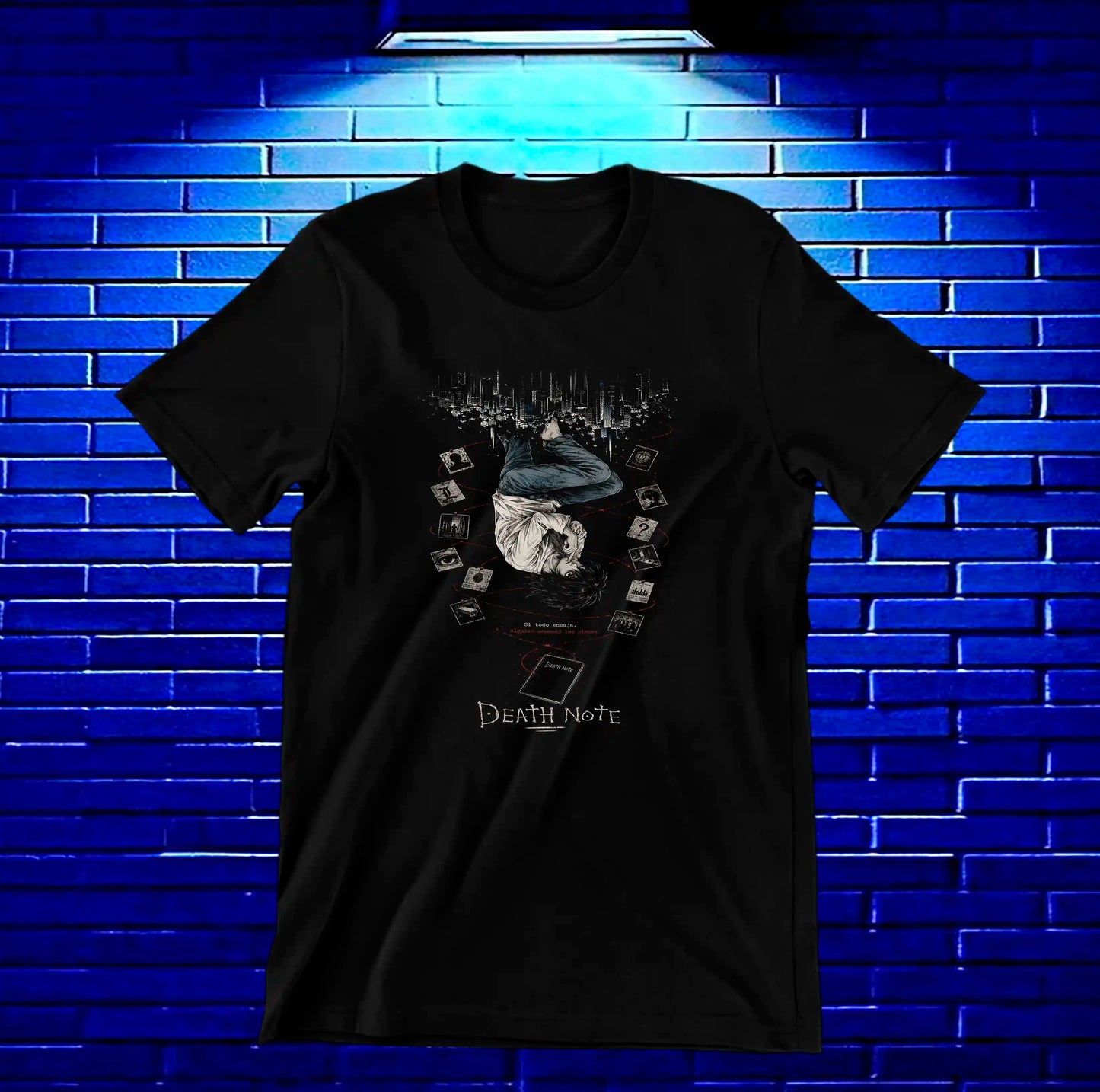 Camiseta Death Note L diseño Nivra color negro
