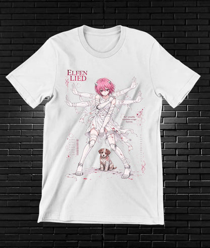 Camiseta Elfen Lied diseño Banix color blanco