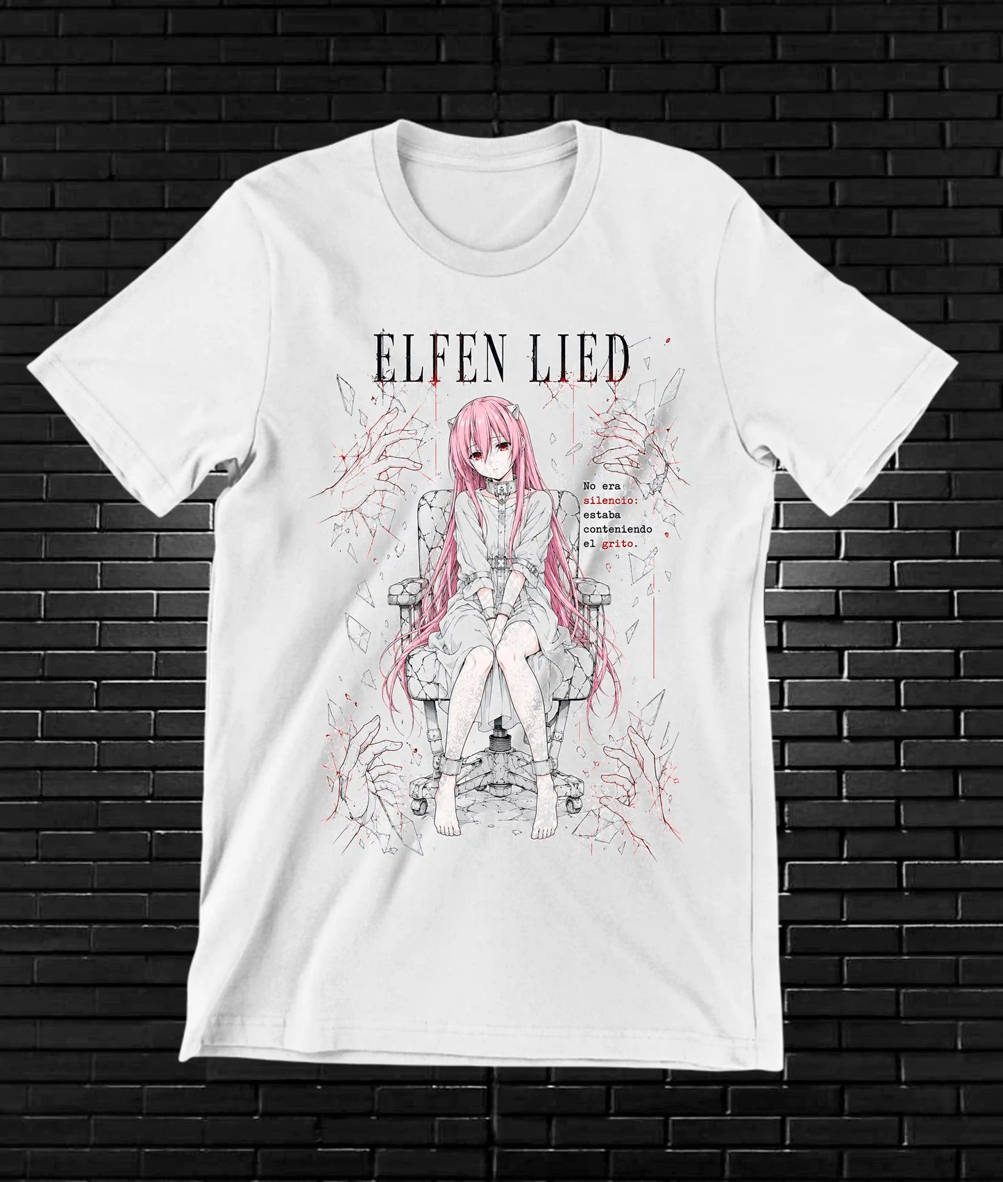Camiseta Elfen Lied diseño Cavox color blanco