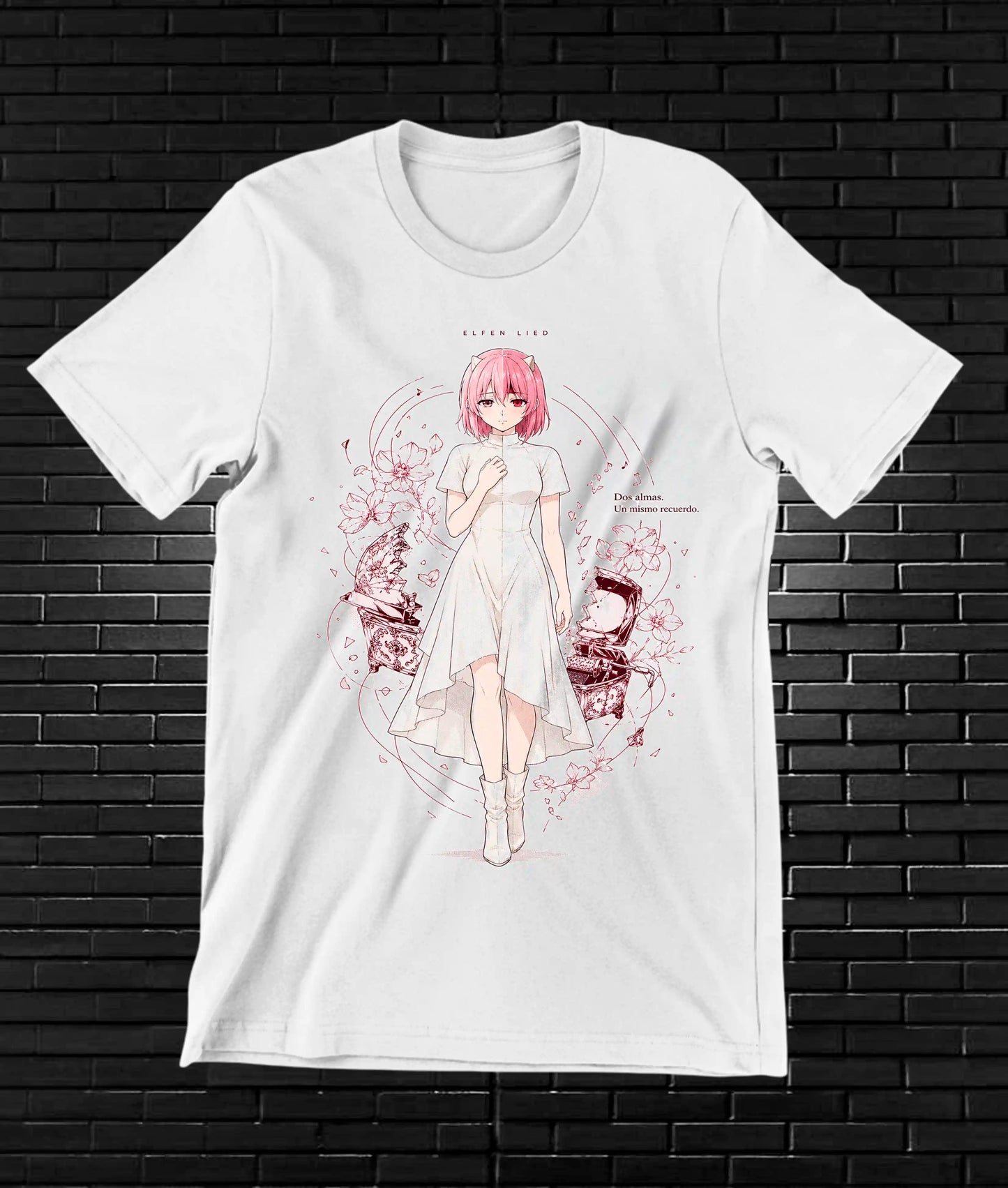 Camiseta Elfen Lied diseño Nivra color blanco