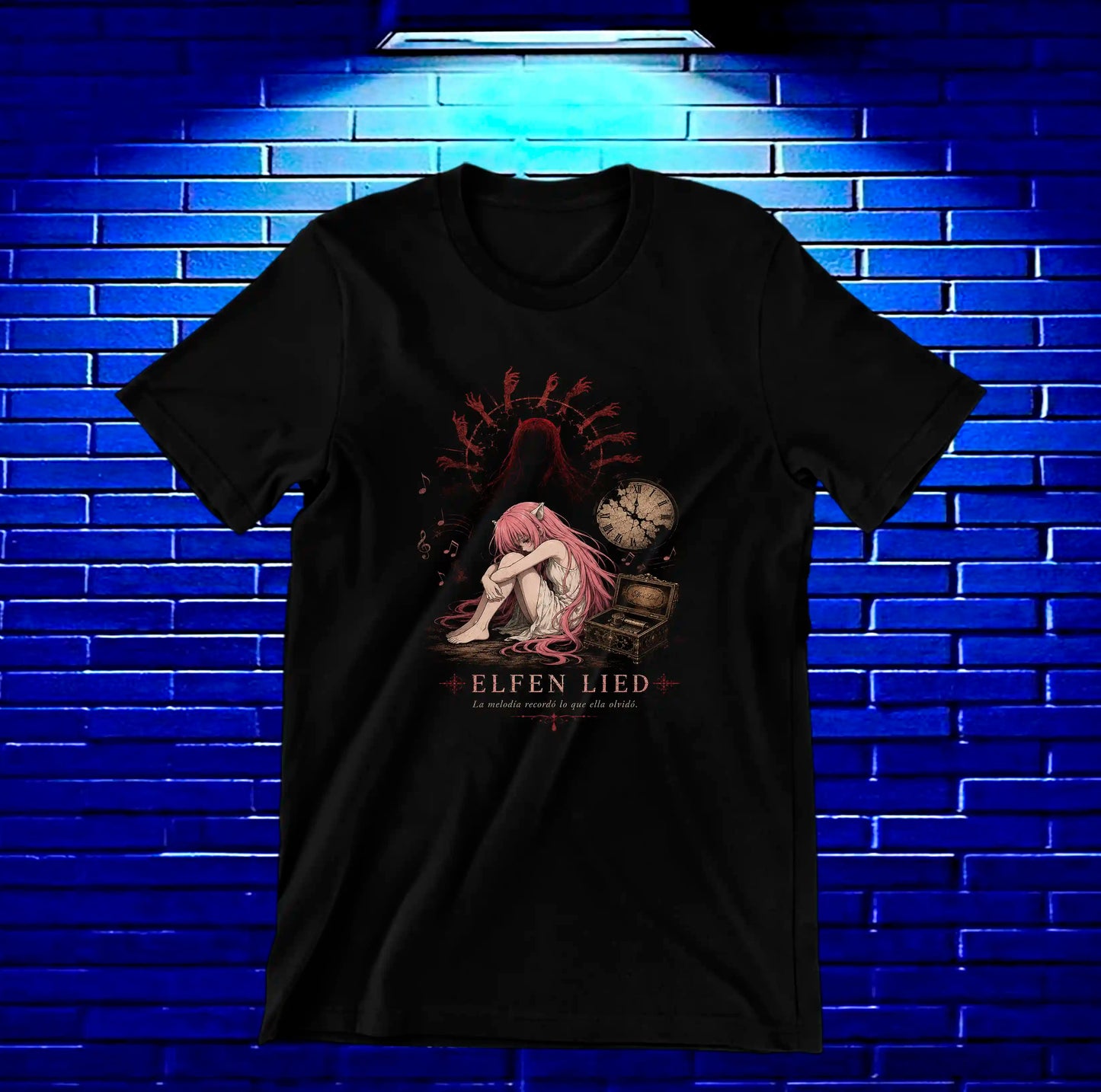 Camiseta Elfen Lied diseño Nivra color negro