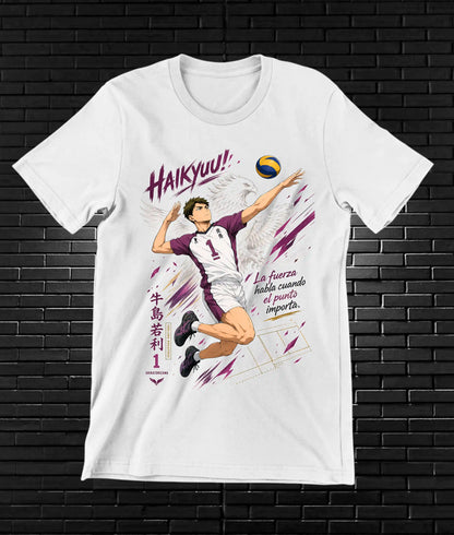 Camiseta Haikyuu diseño Banix color blanco