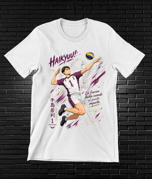 Camiseta Haikyuu diseño Banix color blanco