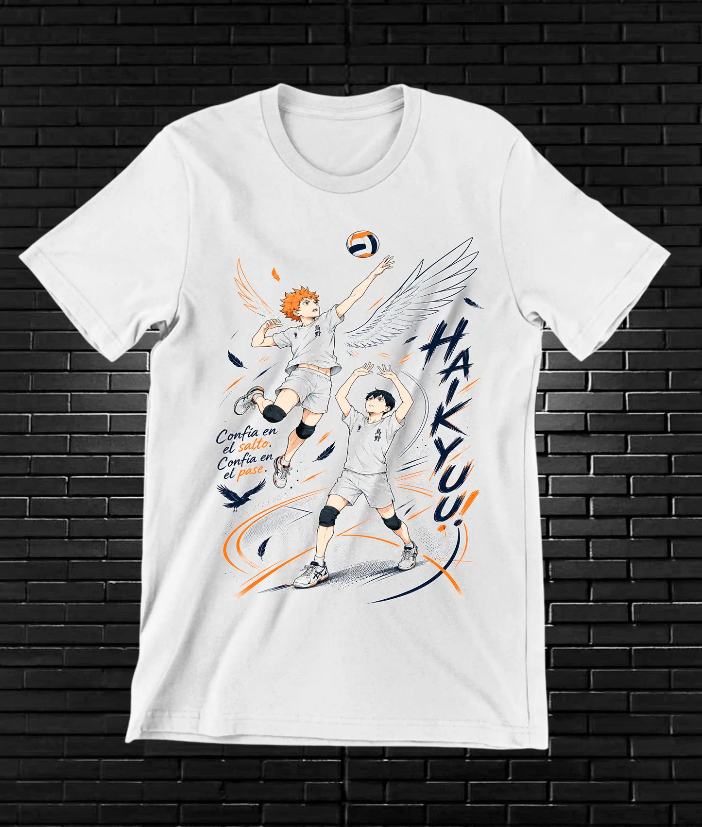 Camiseta Haikyuu diseño Baren color blanco