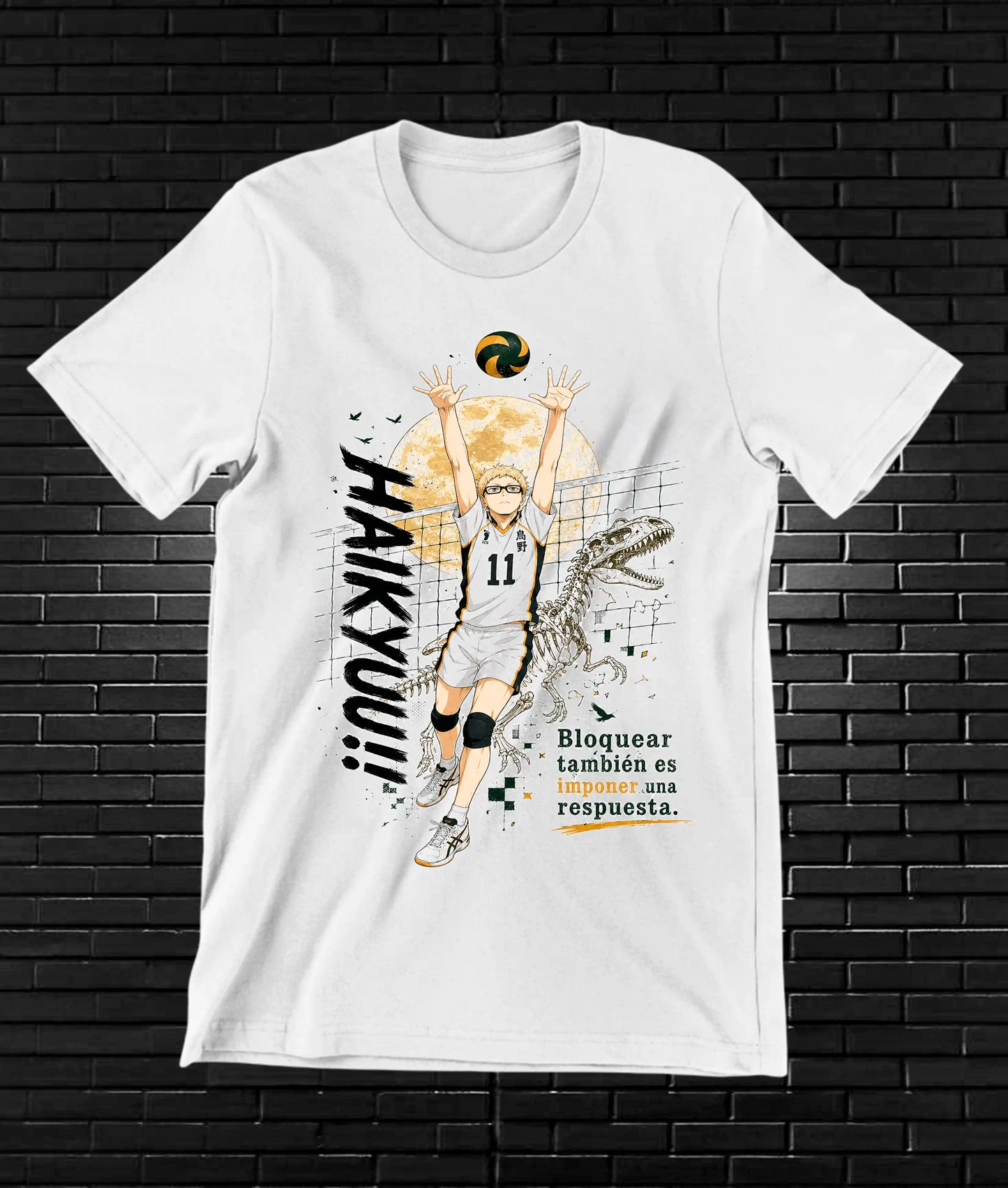 Camiseta Haikyuu diseño Cavox color blanco