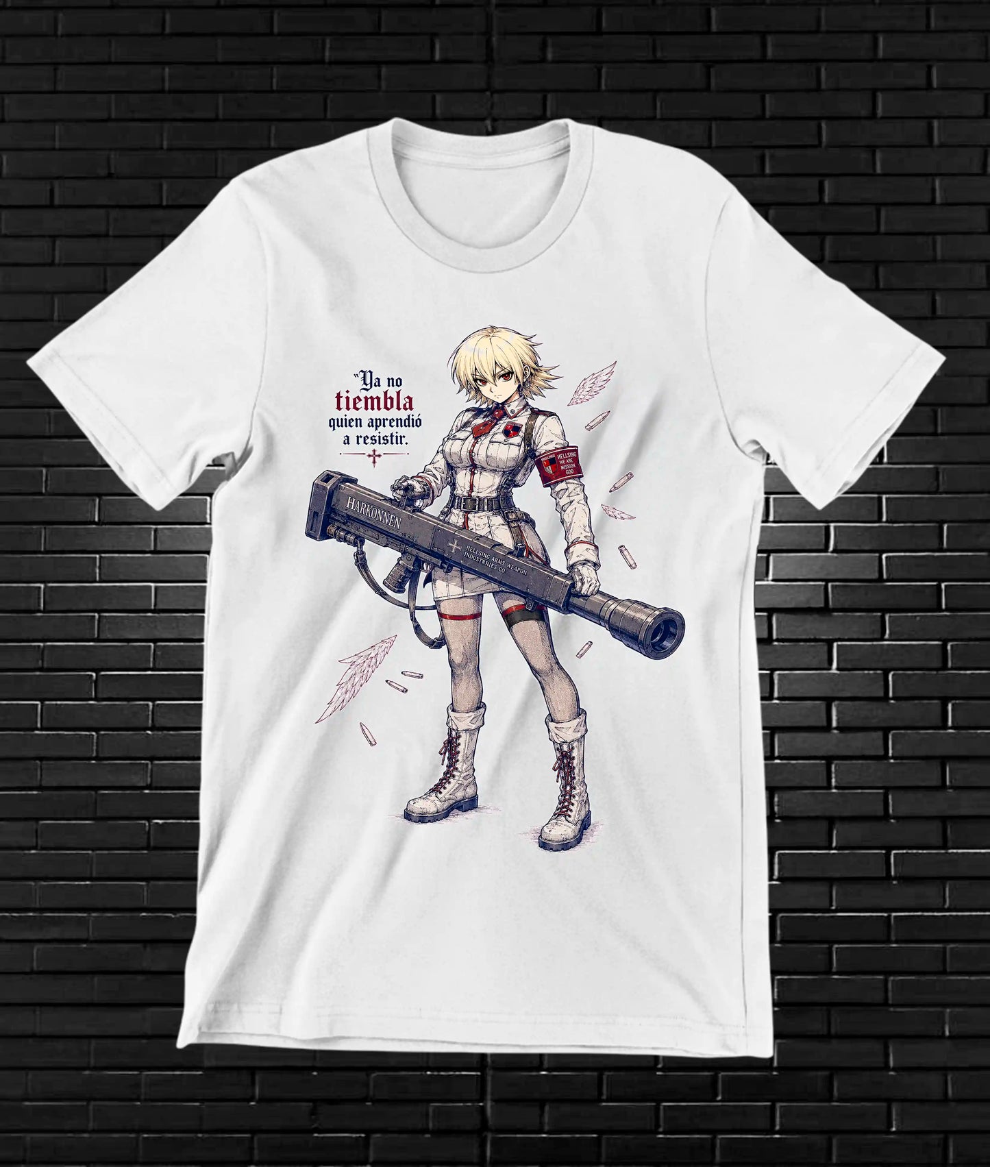 Camiseta Hellsing diseño Banix color blanco