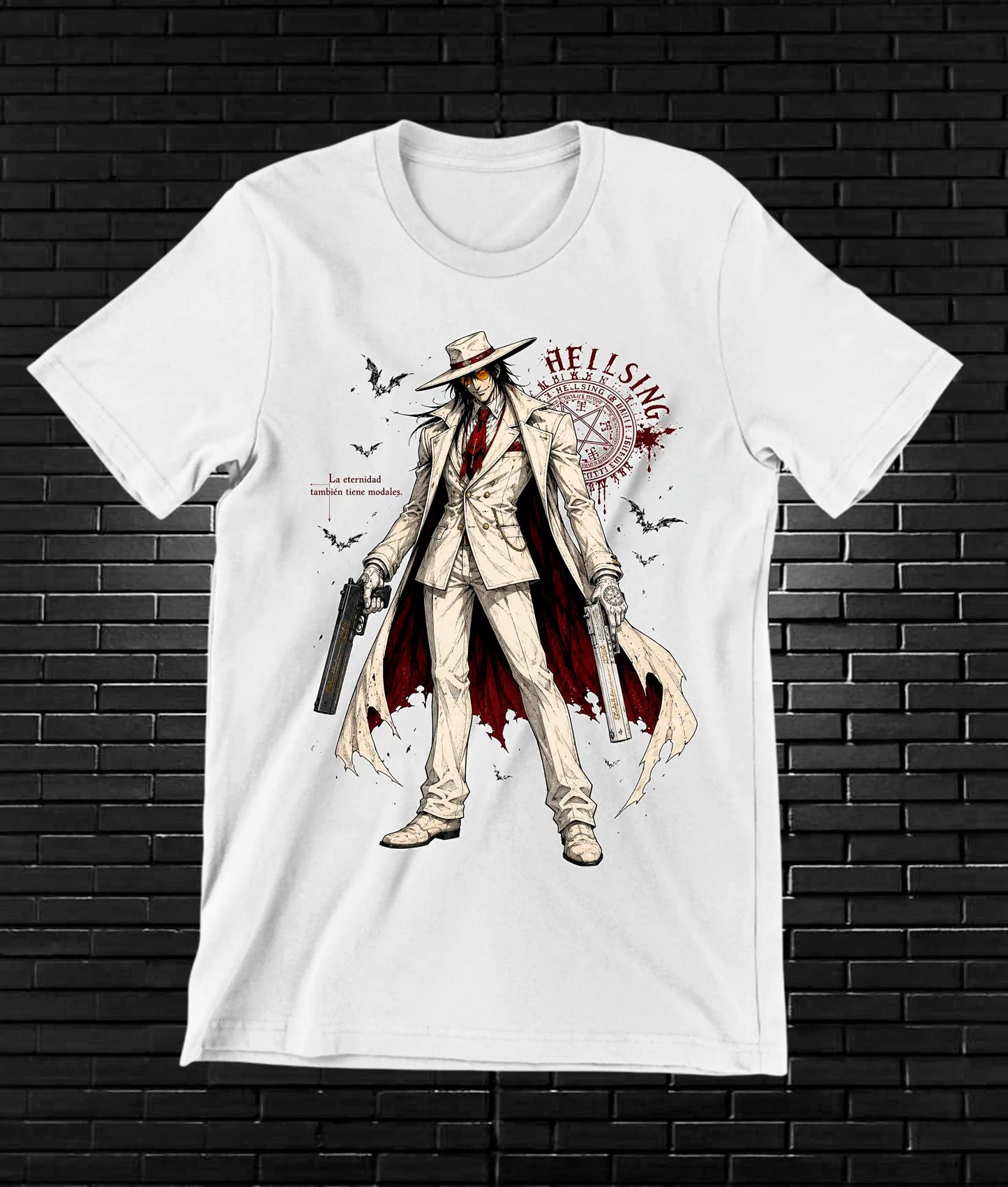 Camiseta Hellsing diseño Baren color blanco