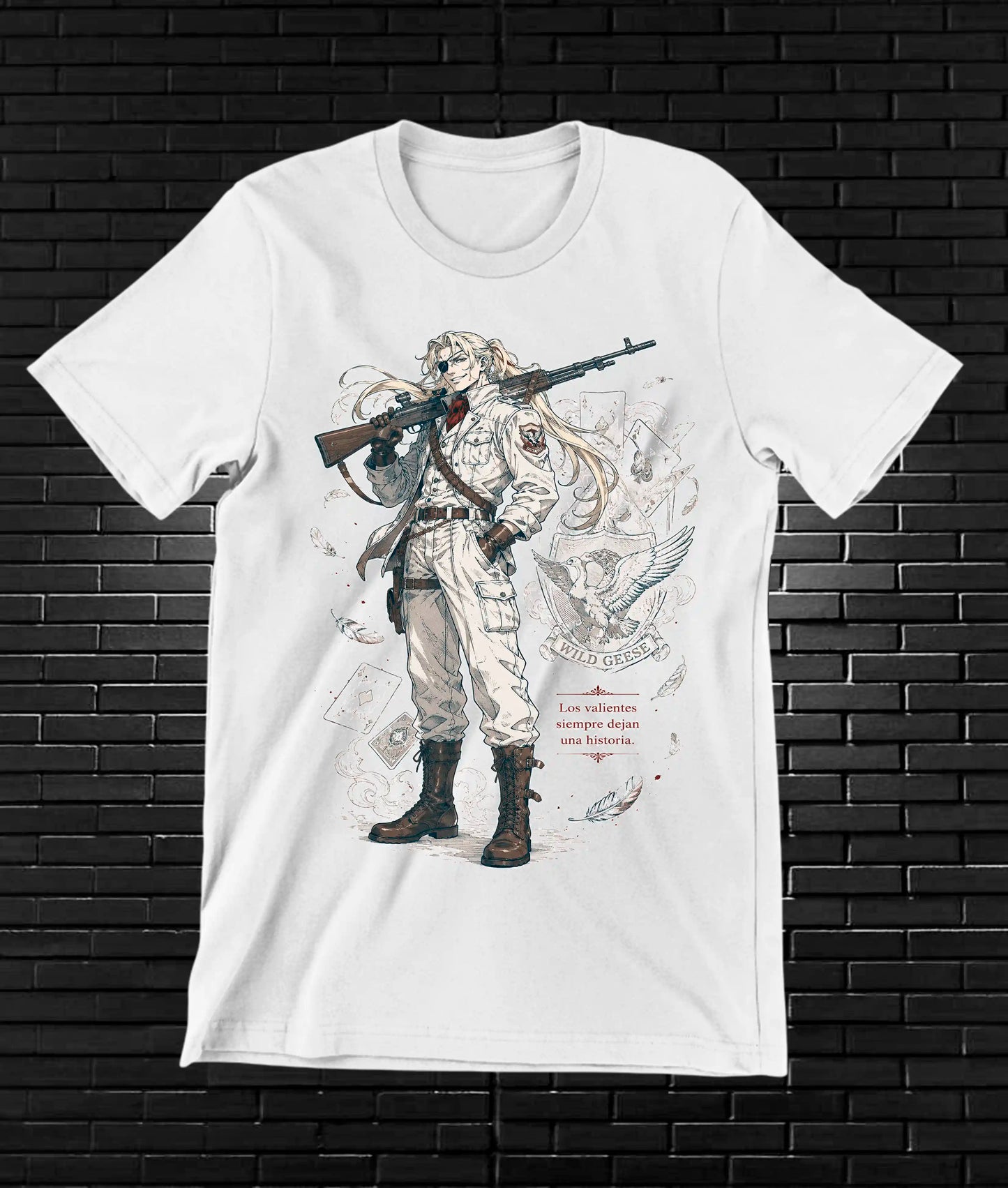 Camiseta Hellsing diseño Cavox color blanco