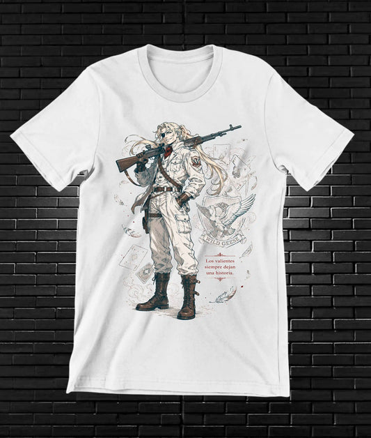 Camiseta Hellsing diseño Cavox color blanco