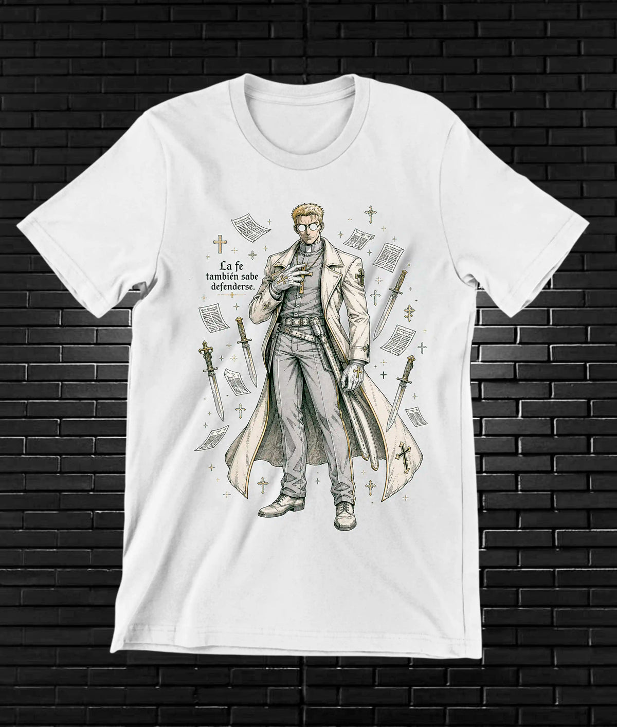 Camiseta Hellsing diseño Nivra color blanco
