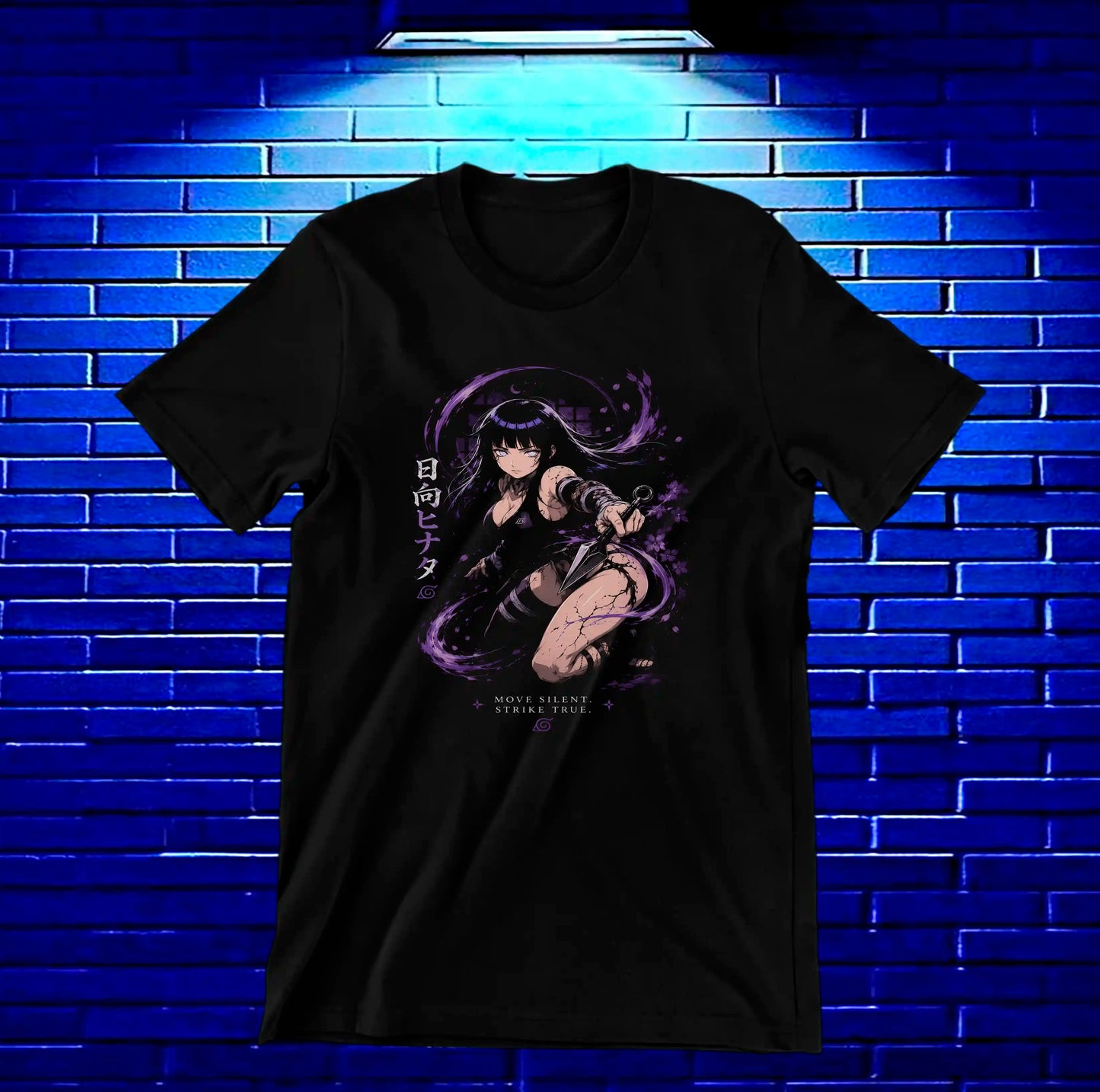 Camiseta Naruto Hinata BAKEN diseño BAREN negro