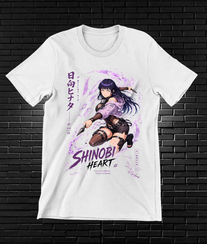 Camiseta Naruto Hinata BAKEN diseño CAVOX blanco