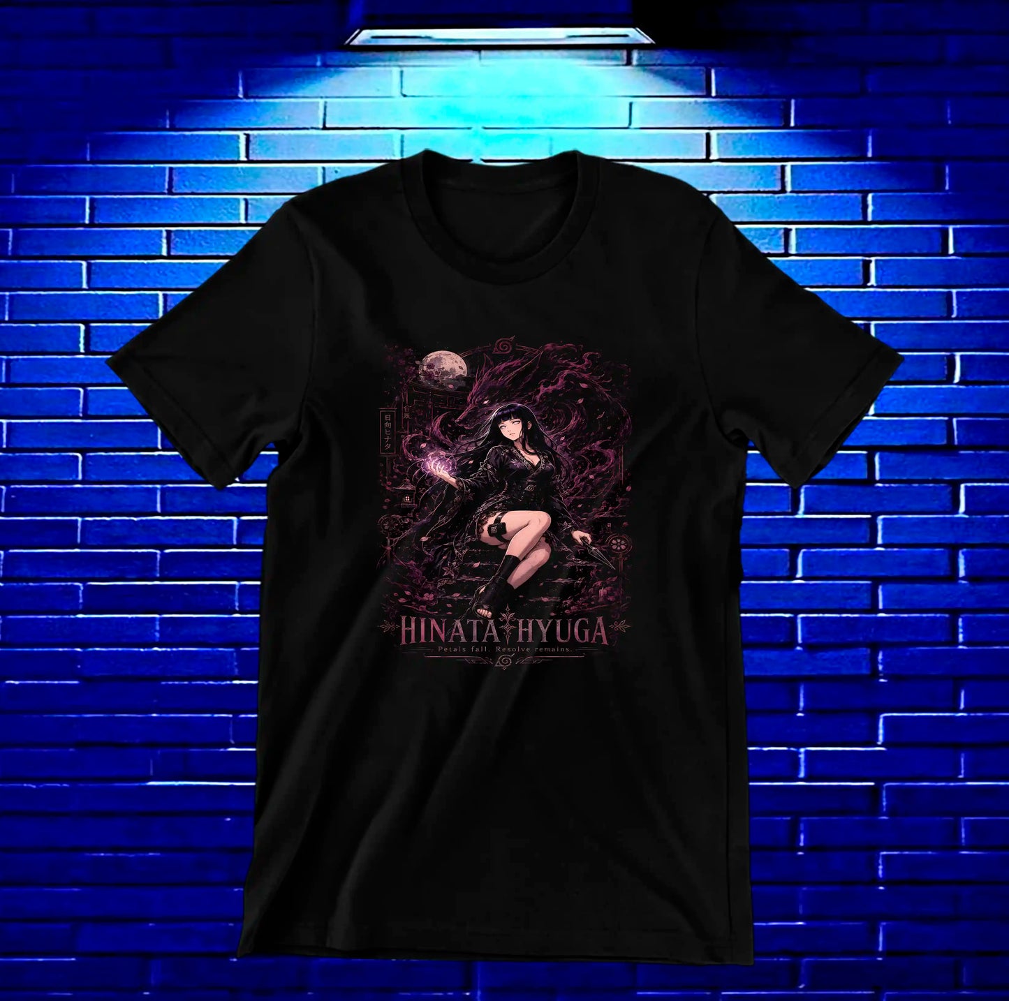 Camiseta Naruto Hinata BAKEN diseño NIVRA negro