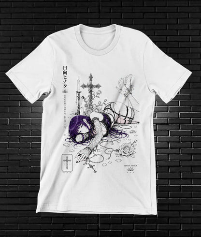 Camiseta Naruto Hinata BAMOR diseño BANIX blanca