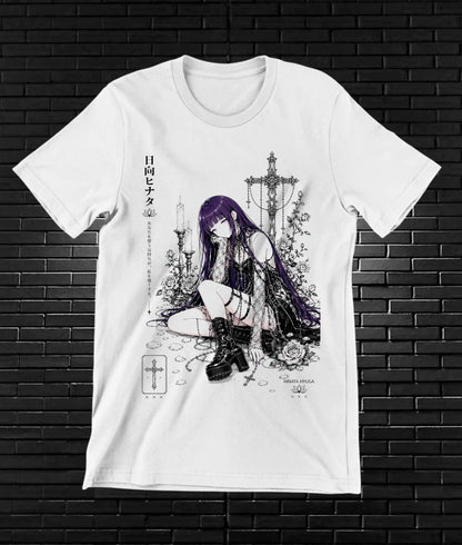 Camiseta Naruto Hinata BAMOR diseño BAREN blanca